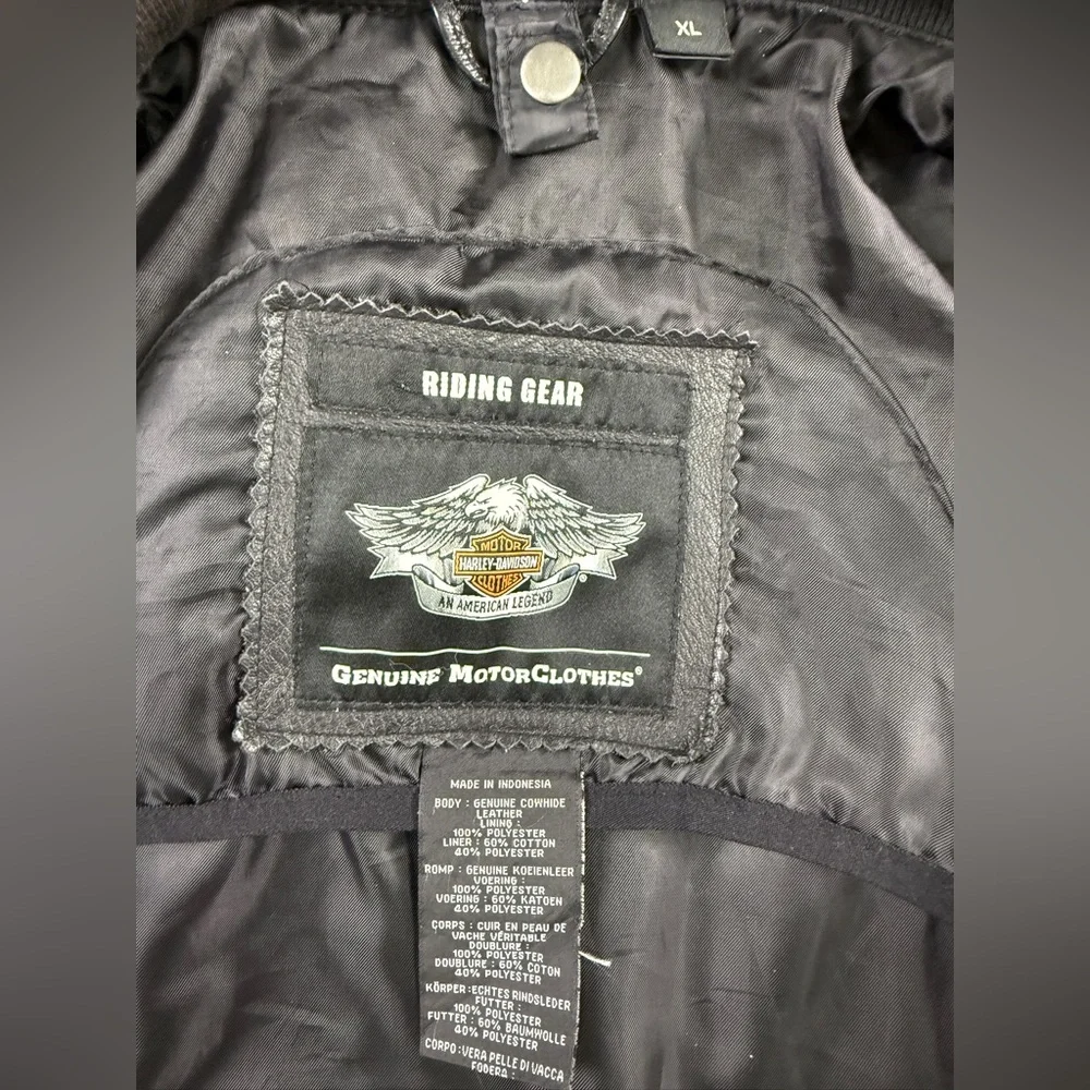 Harley-Davidson Men’s Black Leather Motorcycle 3-in-1 Biker Jacket - No Liner
